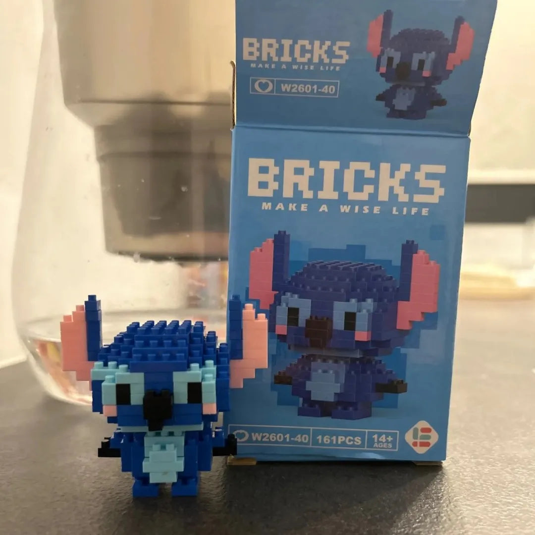 Disney 108 Style Stitch LinaBell Hello Kitty Building Blocks Princess Cartoon Figrues Bricks Children's Assembly Toys Model Gift.