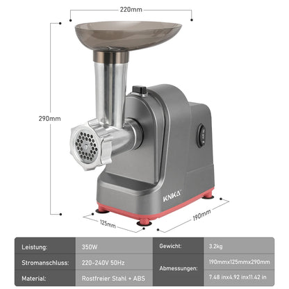Electric Meat Grinder with 3 Stainless Steel Cutting Plates, Cookie and Sausage Chopper for Home Kitchen, Christmas Dinner Tools.
