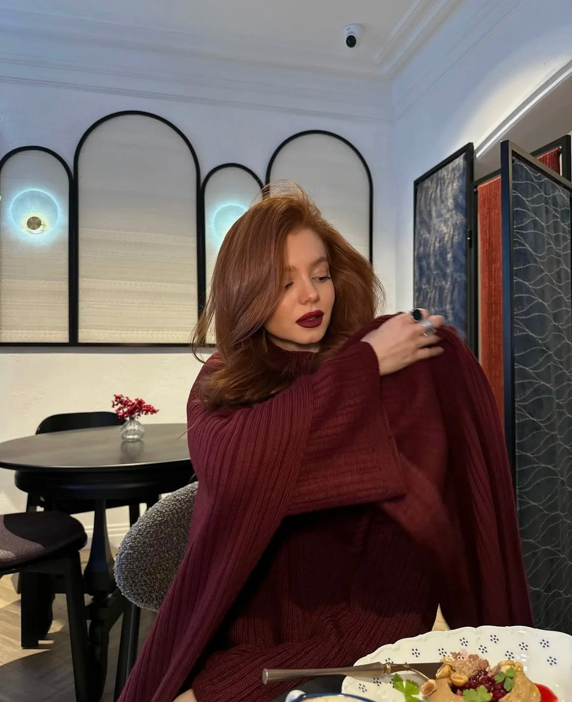 Hirsionsan Soft Elegant Vintage Women Suits 3 Pieces Female Sets O Neck Sweater & Wild Leg Pants with Scarf Knitted TrackSuit.