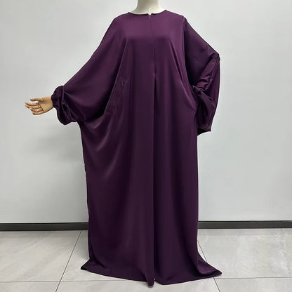 Butterfly Abaya with Pockets Front Zipper Breastfeeding Friendly Eid Ramadan Islamic Muslim Women Modest Dress Prayer Nida Abaya.