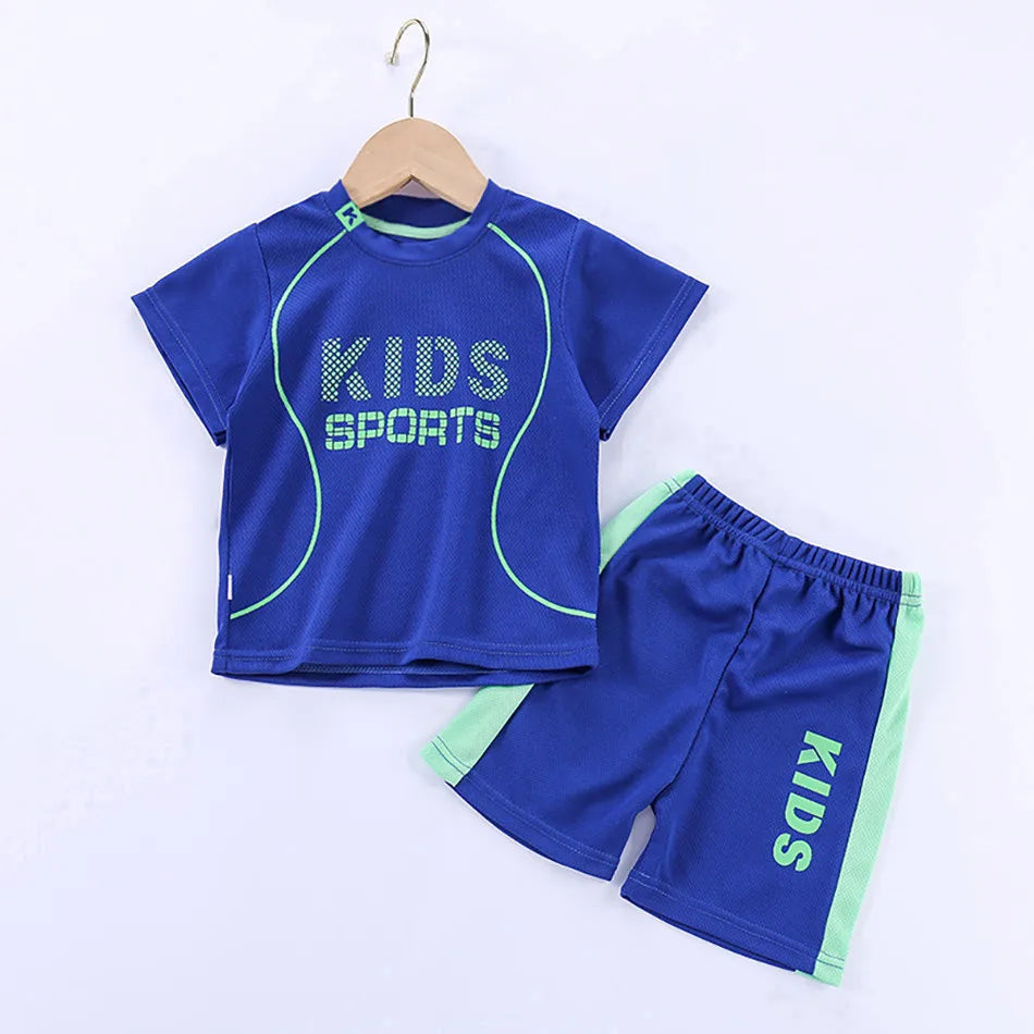 Kids Clothes Set Boy Girl Shorts and Short Sleeves Summer Clothing Sport Casual Children Top and Bottom Clothes Set