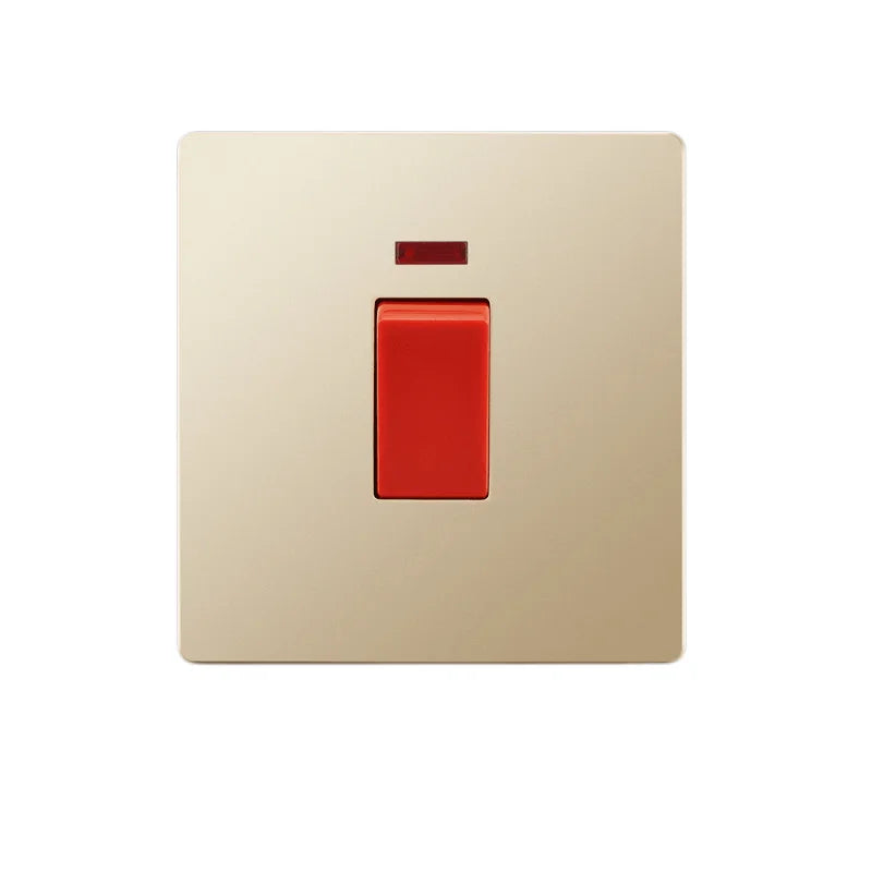 UK Standard 13A Gold USB Stecker Wandsteckdose Lichtschalter, 220V Universal 6-Loch-Doppelsteckdose mit 2,1A USB-Ladeanschluss