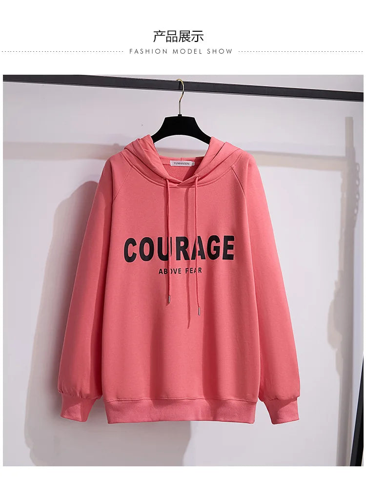 175 kg Plus Size Damen Büste 170 Frühling Herbst Lose Brief Kapuzenpullover Sweatshirt Schwarz Rot Weiß 4XL 5XL 6XL 7XL 8XL 9XL.