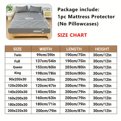 1pc Waterproof Soft Mattress Protector, Plaid Breathable Fitted Sheet with Elastic Band for Living Rome, Home Bed.