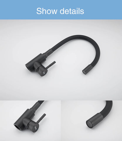 ULA Gold Kitchen Faucet Stainless Steel Flexible Spout Kitchen Sink Faucet Hot Cold Water Sink Mixer Tap 360 Degree Rotate Crane