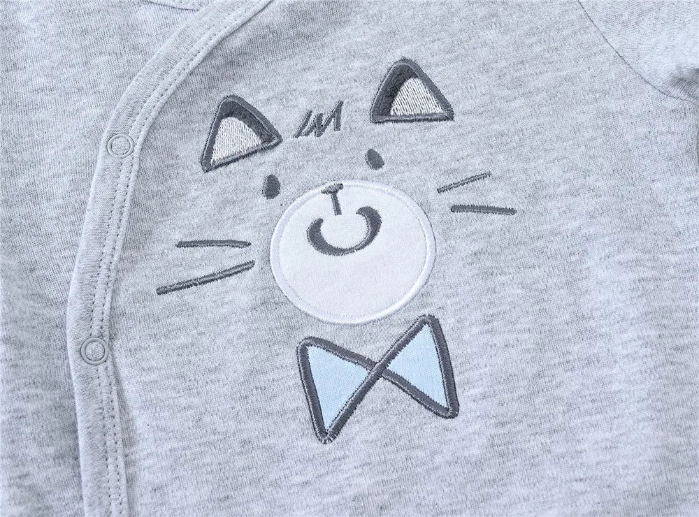 Herbst Langarm Baby Stram pler 100% Baumwolle einteilig Neugeborene Kleidung cool Bär Design 0-12m Kostüm.