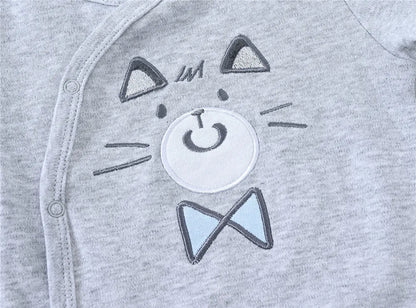 Herbst Langarm Baby Stram pler 100% Baumwolle einteilig Neugeborene Kleidung cool Bär Design 0-12m Kostüm.