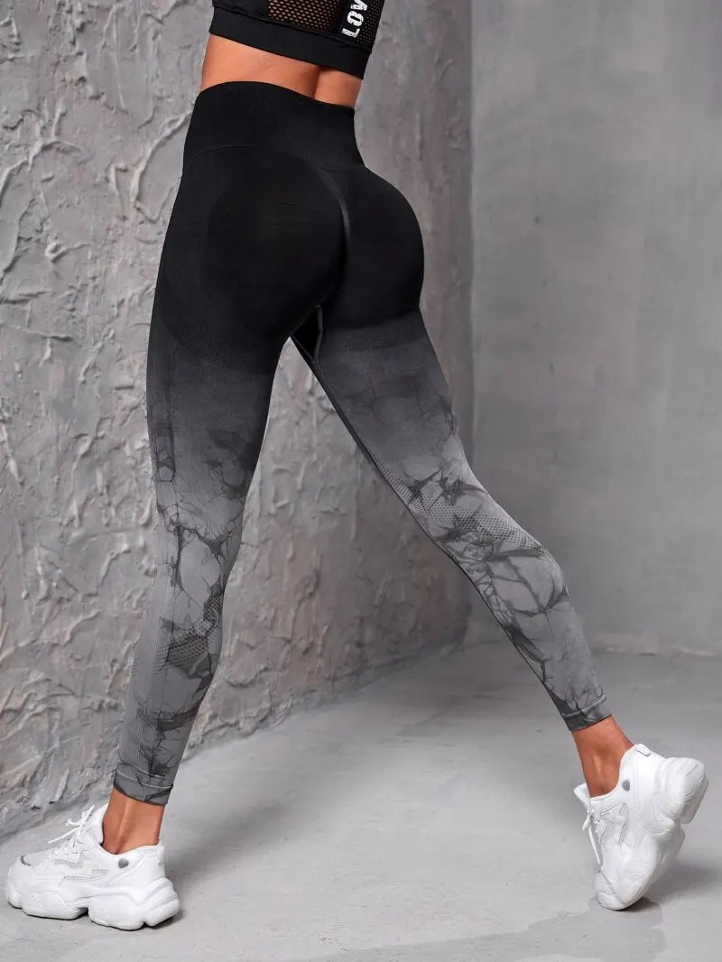 Yoga Pants Women Seamless Leggings Push Up Sports Fitness Joggings High Waist Gym Workout Scrunch Tie Dye Running Leggings.