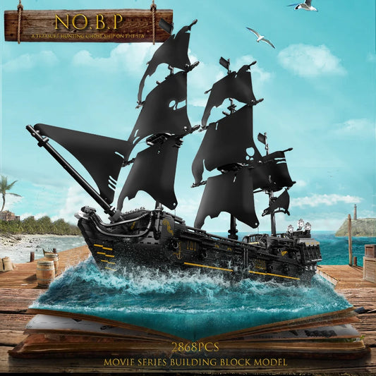 Mould King 13111 13199 Movie Toys The MOC Black Pearl Pirate Ship Model Assembly 16006 Building Block Brick Kids Christmas Gifts.