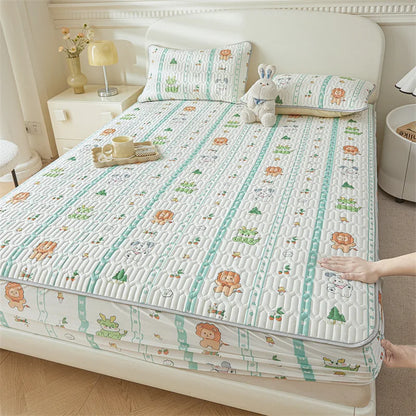 Cartoon Cute Pattern Cooling Fitted Sheet Single Natural latex fabric Soft cushion for Bedding Slow rebound Non-Slip Mattress
