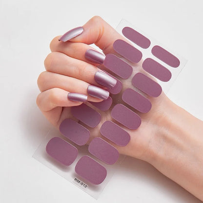 Glitter Gradient Full Cover Nail Art Stickers Fashion Silver Purple Nail Polish Strips DIY Waterproof Nail Foil Sticker Manicur