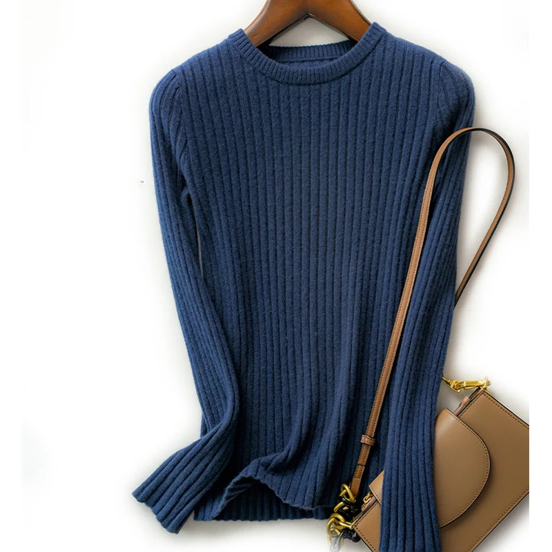 Frauen Pullover Oansatz Herbst Winter Grundlegende Pullover Warme Casual Pulls Jumper Koreanische Langarm Solide Strickwaren Bodenbildung Top.