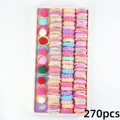 1Pack Girls Colorful Hair Bands Set Nylon Elastic Rubber Band Children Ponytail Holder Scrunchies Kids Hair Accessories.