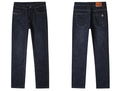 Male  All-match Brand Trousers Four Season Men's High Quality Jeans  Business Casual High Waist Denim Pants Simplicity Cool.