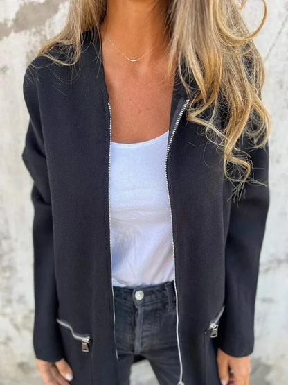 Herbst Winter Casual Zipper Mit Kapuze Jacke Frauen Langarm Strickjacke Mantel frauen Windjacke Beiläufige Gerade Jacken Rote Mäntel.