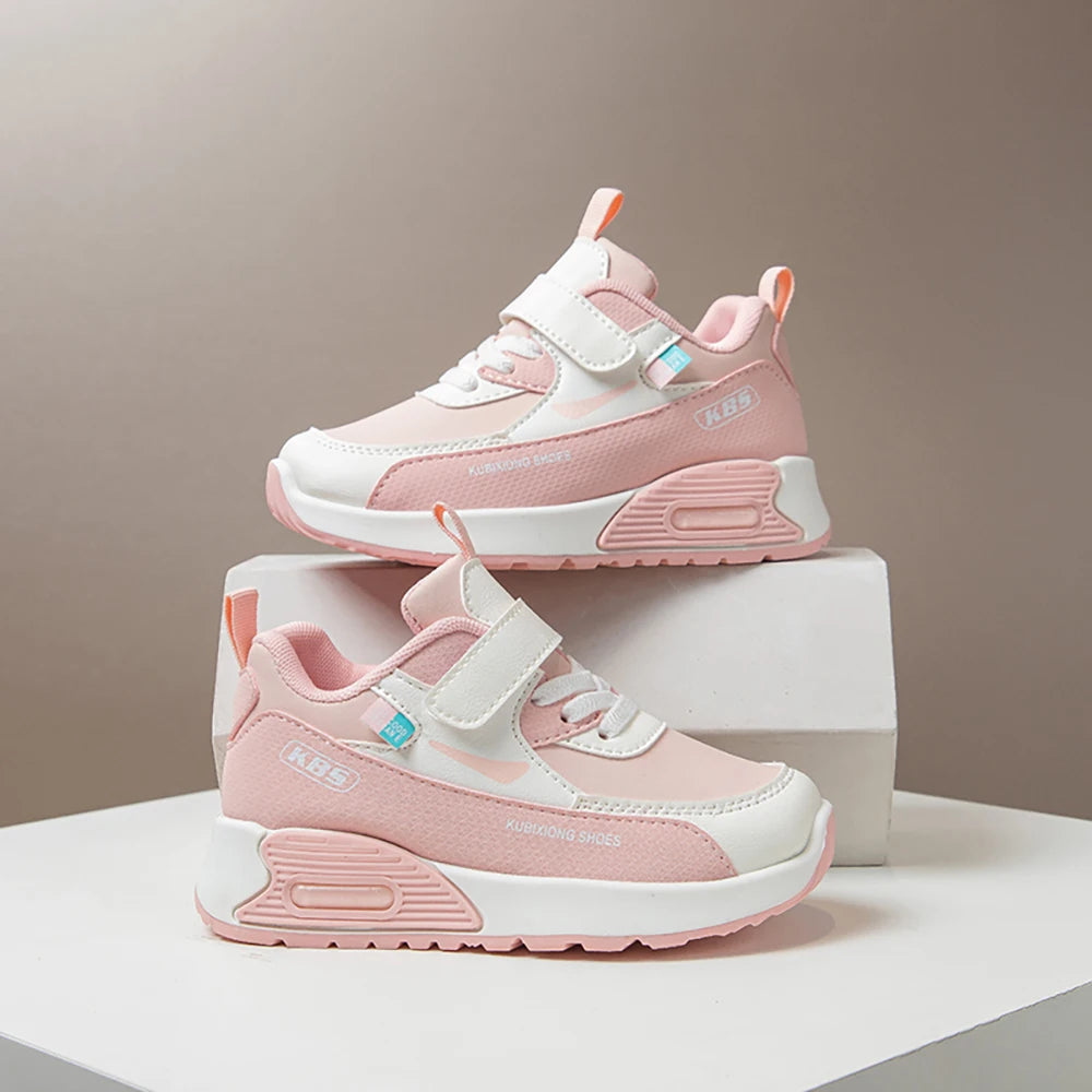 PU Leather Sport Shoes For Children 2025 Trend Fashion Kid's Sneakers Soft-soled Outdoor Boy's Girl's Running Shoes.