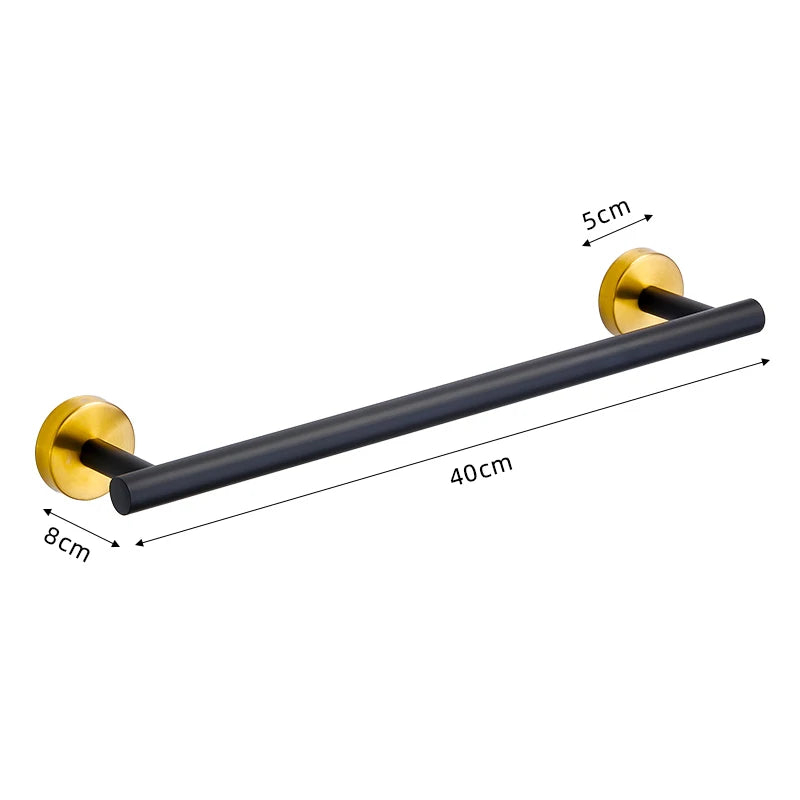 Badezimmer-Hardware-Set aus gebürstetem Gold, Handtuchhalter aus Edelstahl 304, Handtuchring, Toilettenpapierhalter, Kleiderhaken, Badezimmer-Zubehör