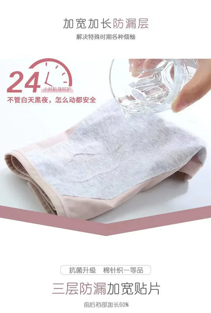 L-8XL Plus Size Leak Proof Menstrual Panties for Women Cotton Underwear with Waterproof and Breathable Design for Periods.