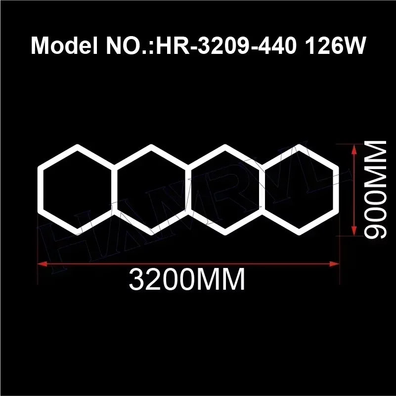 Hexagonal ceiling light BarberShop Car Garage LED Light 6500k LED tube for Gym Bar Hair Salon Library Workshop Auto Body Repair