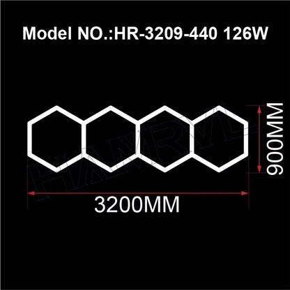 Hexagonal ceiling light BarberShop Car Garage LED Light 6500k LED tube for Gym Bar Hair Salon Library Workshop Auto Body Repair