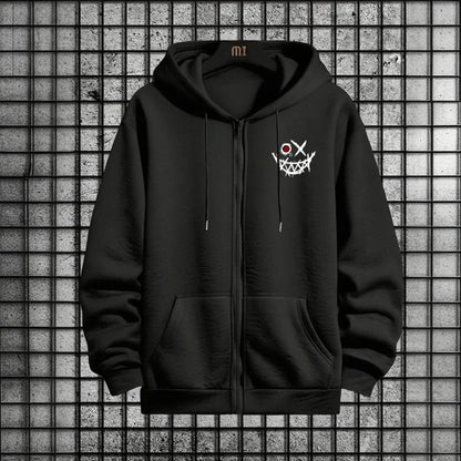 2025 Fall/Winter New Men's Tracksuit Zipper Hoodie Black Sweatpants Urban Fashion Hooded Sweatshirt Jogger Set Male Gym Outfits.