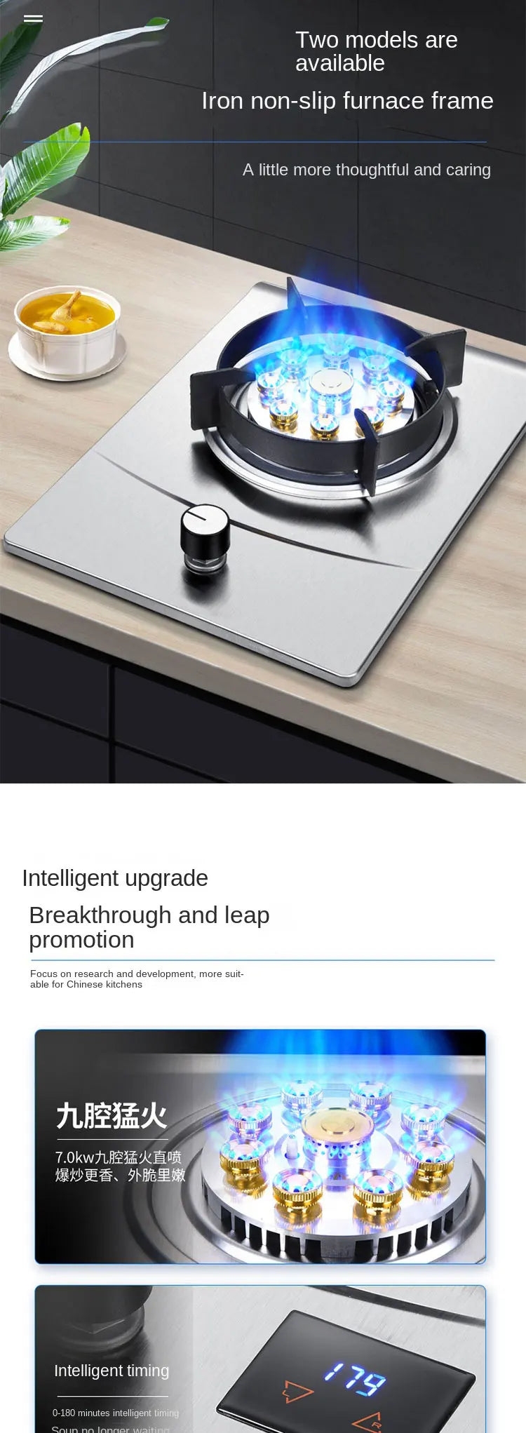 Gas Stove Single Stove Household Desktop Liquefied Gas Natural Gas Stove Embedded Stainless Steel Fierce Fire Stove Gas Cooker.