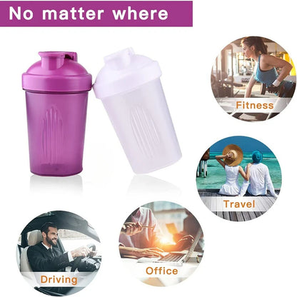400ML Shaker Bottle with Stainless Ball BPA Free Plastic Protein Shakes Leakproof for Powder Workout Gym Sport.