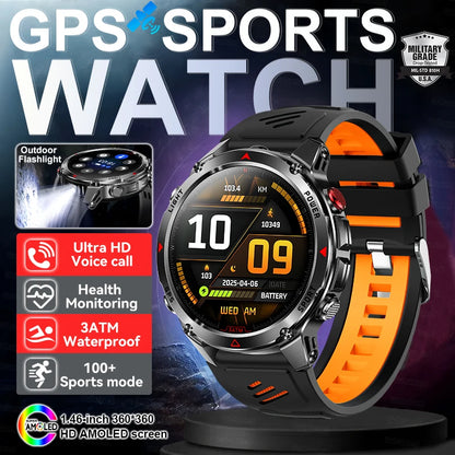 New Outdoors Military GPS Sports Smart Watch Women Dual-Band GNSS Compass Altimeter 3ATM Waterproof BluetoothCall Smartwatch Men