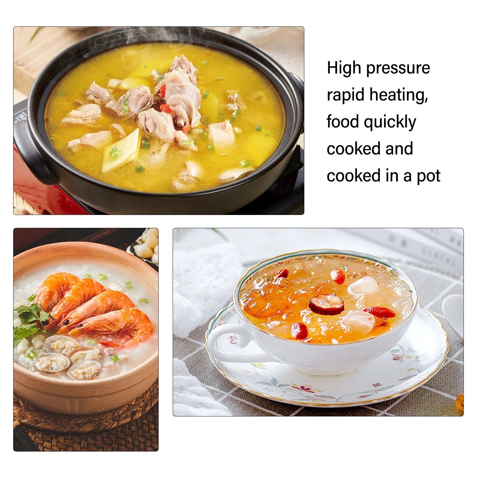 2L 2 Liter Stainless Steel Double Bottom Mini Pressure Cooker Canner For Gas Stoves Induction Stove Kitchenware Kitchen Supplies.