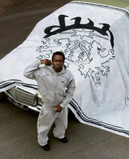 High street hip hop fashion new Y2k men clothing set retro trend casual sportswear personality pattern design loose sweatpants.