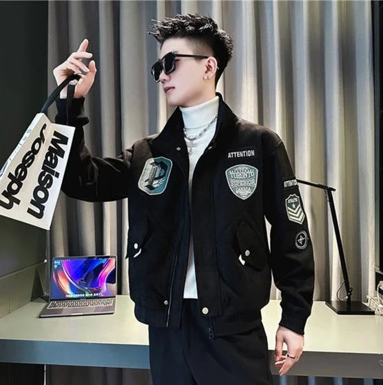 Male Bomber Jackets Stand Collar Short Korean Reviews Many Original Brands Men's Quilted Padded Coats Winter Casual Stylish Work.