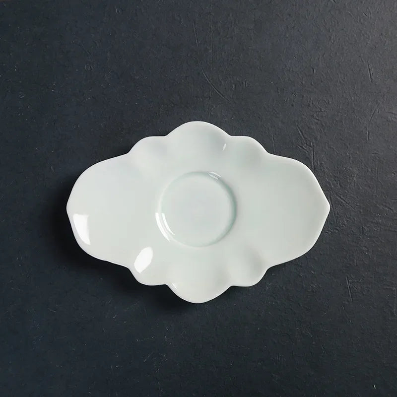 Kong Fu Tea Set with Accessories Japanese Tea Ceremony Creative Ceramic Cha Bei Dian Kombucha Cup Saucer Heat Proof Mat Coaster.