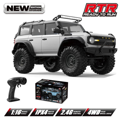 HB R1601 RC Car 1:16 2.4G 4WD Off-Road Remote Control Cars with LED Crawler Trucks Climbing Vehicle Model Toys for Kids Adult.