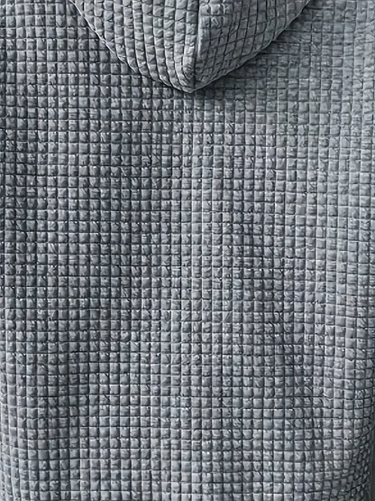 Plus Size Damenbekleidung, Waffelstrick-Oberteile für Damen, Katzenpfote, Liebesherz, bedruckt, Oversize-Kapuzenpullover für Damen mit Taschen-Sweatshirt.