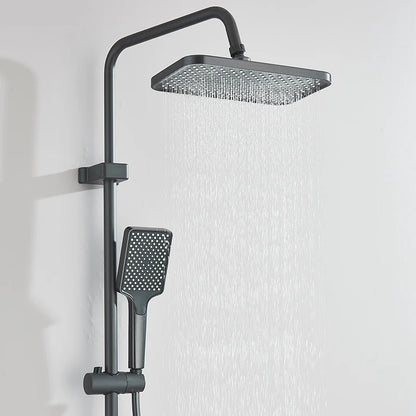 Rozin Black Smart Digital Display Shower Faucet Set Piano Style Rainlfall Bathroom System Grey Digital Mixer Tap Bidet Shower