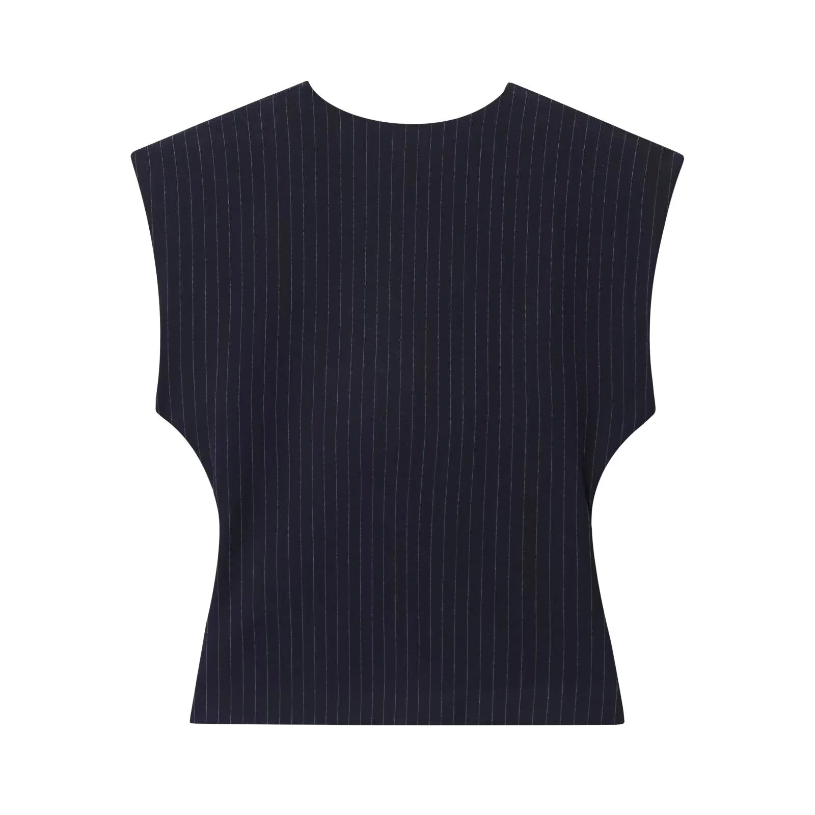 ZERAINS Autumn women's sleeveless V-neck short vest loose fit with waistband pleated high waisted pants set.