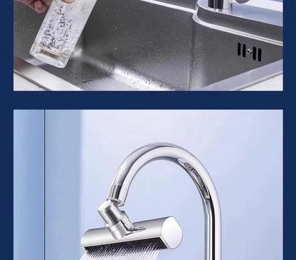 Three-speed Waterfall Water Outlet Multi-function Faucet Extender Universal Rotating Nozzle Splash-proof Kitchen Artifact