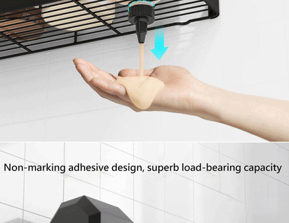 2 Packungen schwarzes Duschregal zur Wandmontage, Badezimmer-Organizer, Regal mit Haken, Küchendekoration, Regale an der Wand