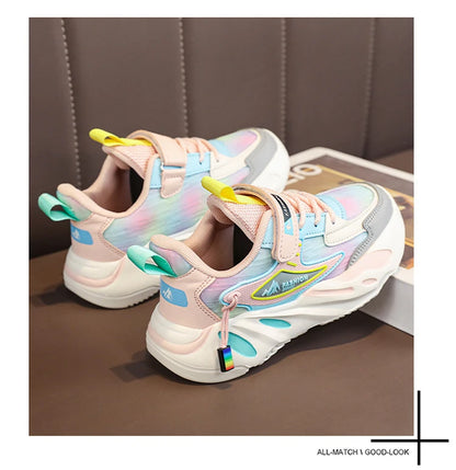 Fashion Children Shoes Girls Sneakers School Sports Summer Mesh Breathable For Kids Tennis Casual Shoes.