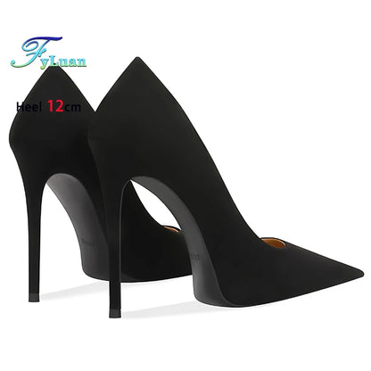 Wine Red High Heels 12cm 10cm 8cm Women Shoes Thin Heels Pointed Head Ladies Pumps Shallow Mouth Stiletto Party Large Size Shoes