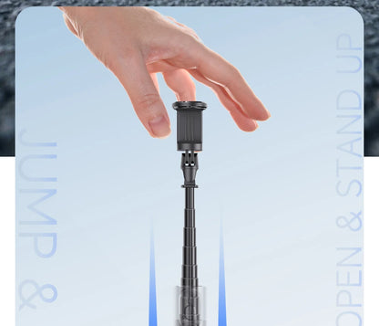 TT01 1770mm All-in-one Auto Pop Open Tripod Bluetooth Remote Tripod Bounce Selfie Stick Phone Holder for Vlog/Video.