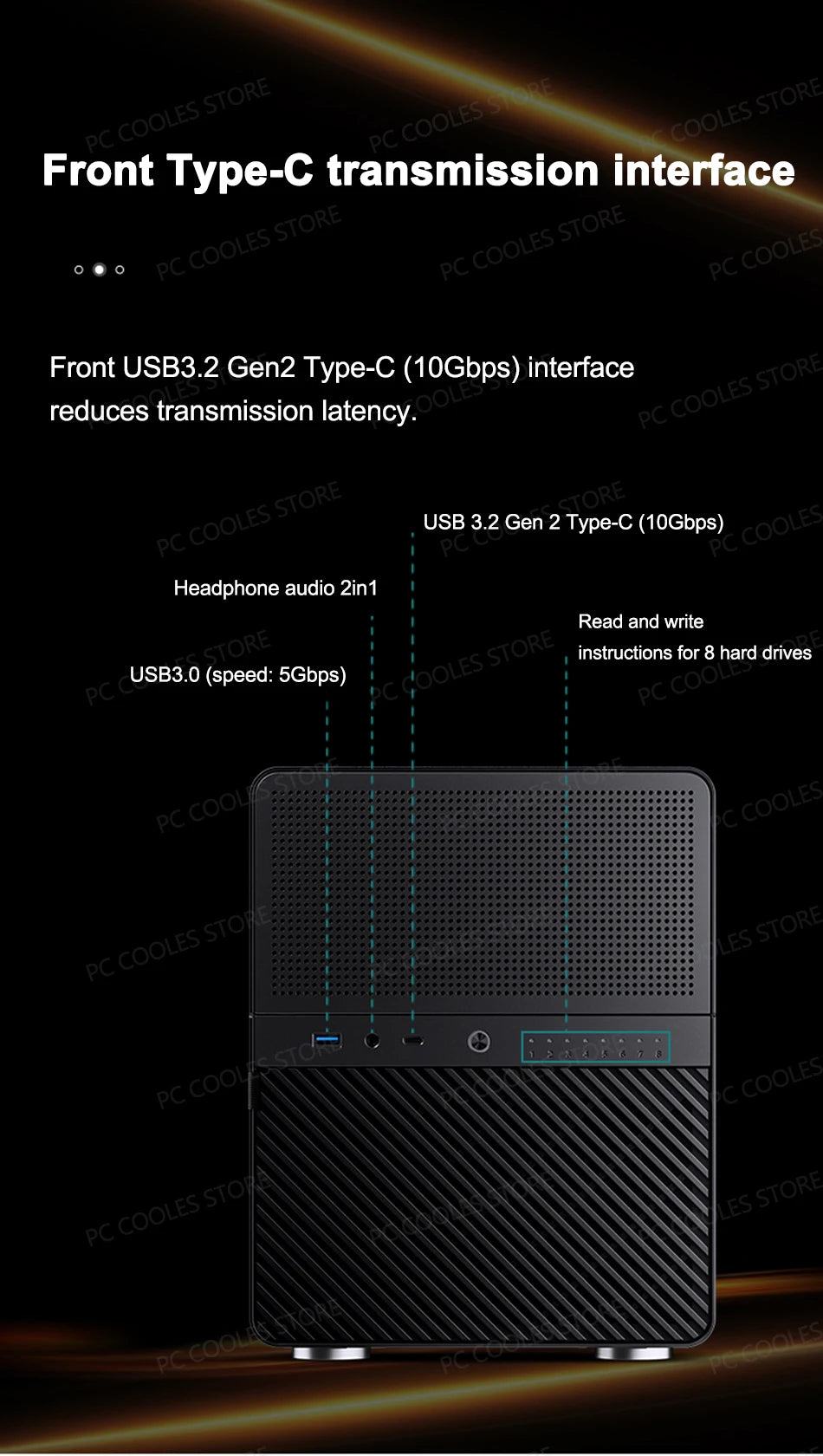JONSBO N3 NAS Mini Case All-In-One Aluminum ITX Chassis 8 Hard Disk Location Support 130mm CPU Cooler 250mm Graphics Card