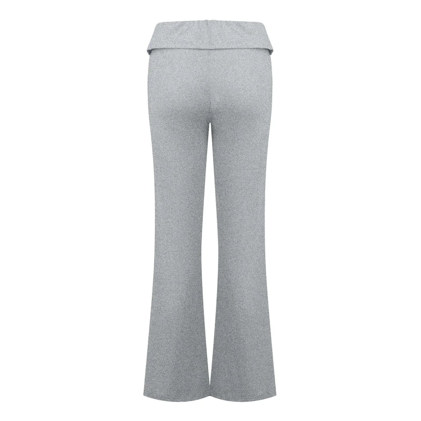 Damenmode, einfarbig, schmale Passform, schmale Reverse-Taille, niedrige Taille, elastische Taille, Schlaghose, Hose für Damen, Damenhose 2024.