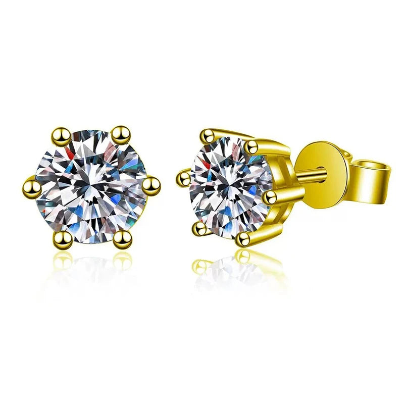 TEN CARATS Moissanite Stud Earrings for Women, D Color VVS1, S925 Sterling Silver, Luxury Jewelry Gift with GRA Certificate.