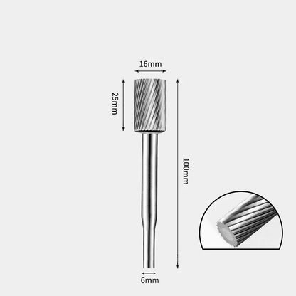 Hartmetallfräser, Wolframstahl-Schleifkopf, zylindrisch 6 mm, AE AX AX Metallfräser