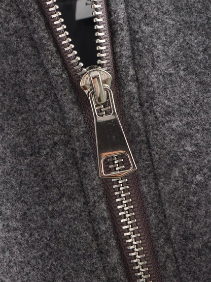 Damen Mode Herbst Winter Jacke Frauen Retro Rundhals Langarm Elastische Saum Zipper Weiche Bomber Jacke Frauen Mantel Weibliche.