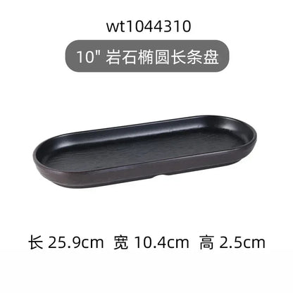 Hotpot Restaurant Melamine Tableware Black Frosted Dinner Plate Japanese Sushi Plates Not Easily Broken Snack Fruit Dishes