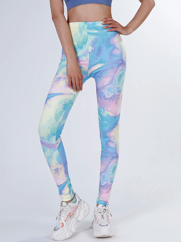 CUHAKCI Mode Plaid Druck Leggings Frauen Sexy Fitness Leggins Grid Floral Streifen Hosen Hohe Taille Bleistift Hosen