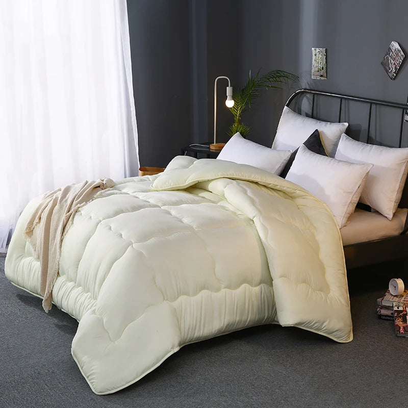 Grey thick quilted winter hotel style quilt Comforter Queen King soft winter quilt very warm220x240Quilts  - et.