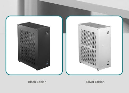 Desktop Chassis ITX Computer Case Mini NAS Computer Case Dual 3.5-Inch Hard Drive Front USB3.0 TYPEC Interface.